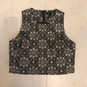 Forever 21 Black and White Patterned Tank Top
